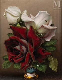 Bouquet de roses aux perles d'eau