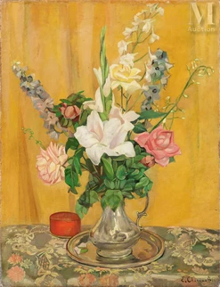Bouquet de roses et arums