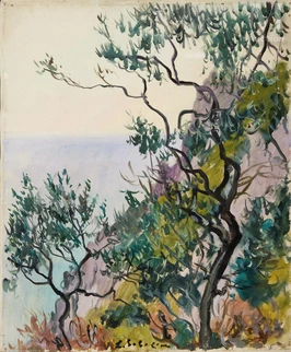 Les arbres sur la falaise, Capri