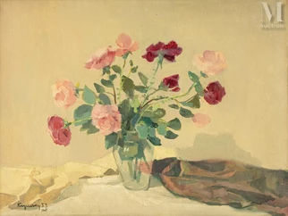 Bouquet de roses au drapé