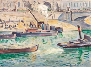 Péniches sur la Seine, Paris