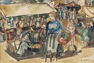 Scène de marché