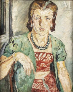 Portrait de femme au collier /Portrait de jeune fille