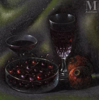 Nature morte aux cerises et aux grenades