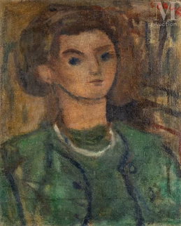 Portrait de femme en vert