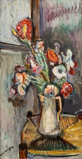 Bouquet de fleurs sur la chaise