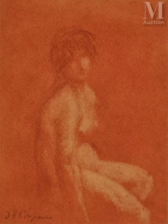"Nude seated"
