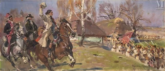 Général Kościuszko saluant Kosynierzy