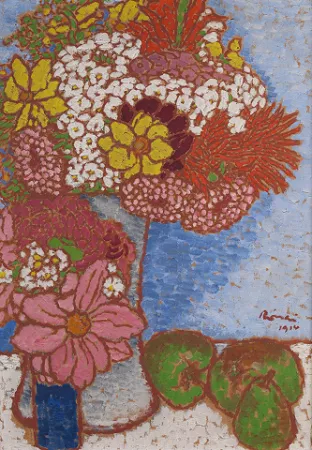 Nature morte aux fleurs et aux poires