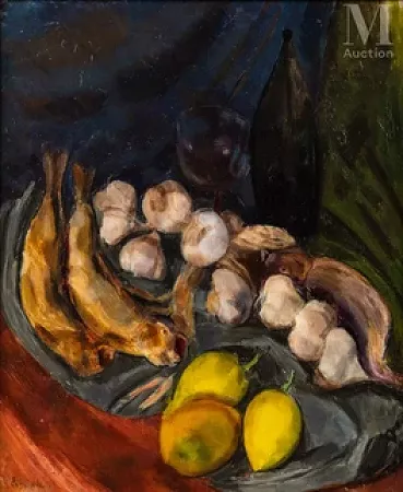 Nature morte aux citrons et à la bouteille